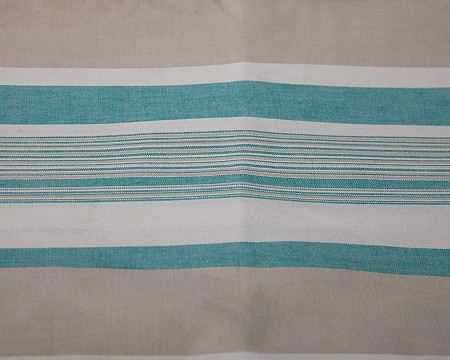 Curtain Striped Green White Brown